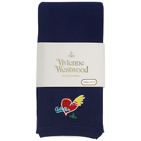  全新Vivienne Westwood深藍色心心飛翼Logo絲襪長褲 