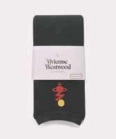  全新Vivienne Westwood深灰色閃電球Logo絲襪長褲  