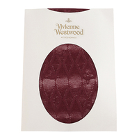  全新Vivienne Westwood棗紅色長菱格多Logo絲襪  