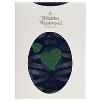  全新Vivienne Westwood深藍色綠心大Logo絲襪  