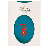  全新Vivienne Westwood彩藍色紅蝴蝶結吊心Logo絲襪 
