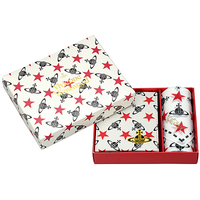  全新Vivienne Westwood日本版白色星星Logo鏡連手巾Box Set 