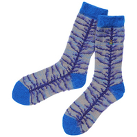 全新Vivienne Westwood藍邊樹紋Logo厚冷短襪  