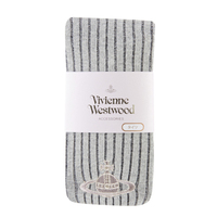  全新Vivienne Westwood 淺灰色直紋大Logo襪褲  