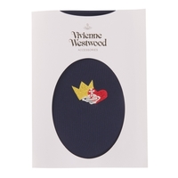  全新Vivienne Westwood深藍色皇冠心心Logo絲襪 