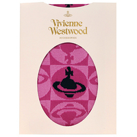  全新Vivienne Westwood桃紅色格格Logo絲襪 