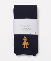  全新Vivienne Westwood深藍色機械人Logo絲襪長褲  