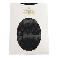  全新Vivienne Westwood黑色長菱格多Logo絲襪  