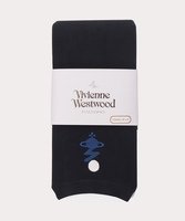  全新Vivienne Westwood黑色閃電球Logo絲襪長褲  