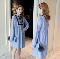 孕婦時裝 2019孕婦春裝 online shop香港 孕婦系列 大肚衫 孕婦上班返工服 立領孕婦襯衫裙