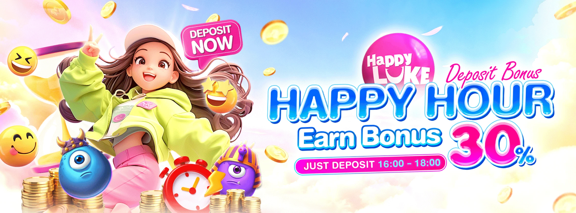 Happy Hour Deposit Bonus 