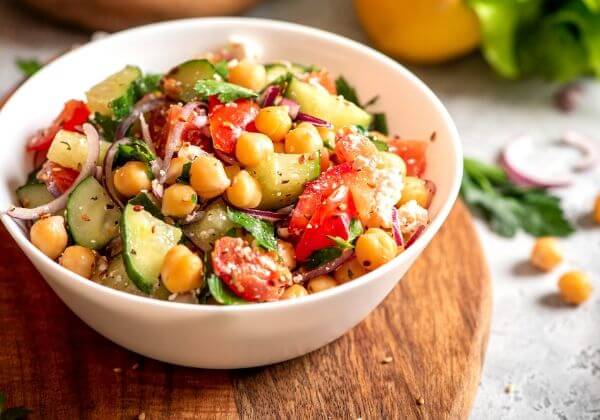 This Mediterranean Chickpea Salad With Feta Is Heart-Healthy & Tasty