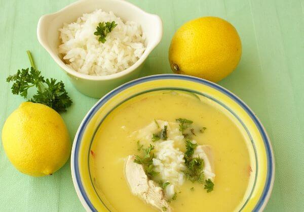 Zesty Greek Chicken, Lemon, and Rice Soup