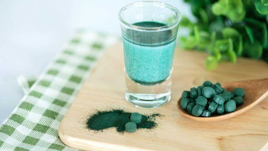 A blue spirulina wellness shot