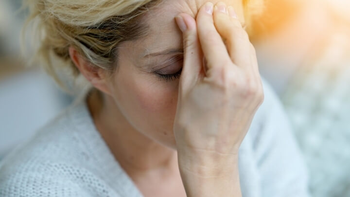 Woman having a headache