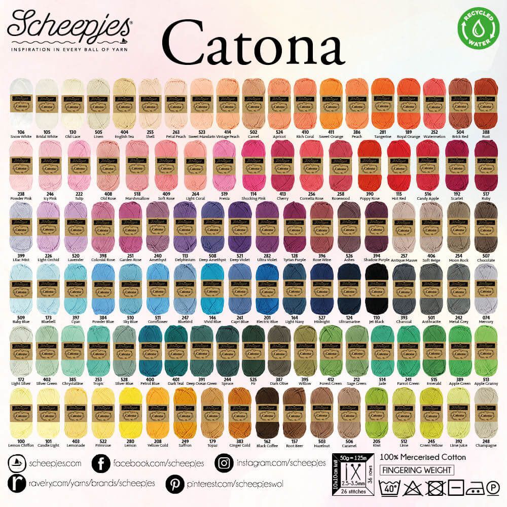 Scheepjes Catona Colour Pack and patterns