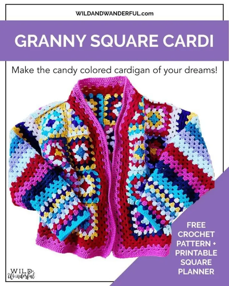 15 granny square cardigan planner wildwanderful