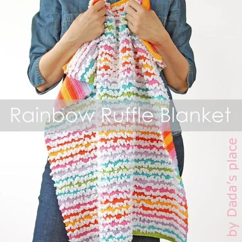 Rainbow Ruffle Blanket