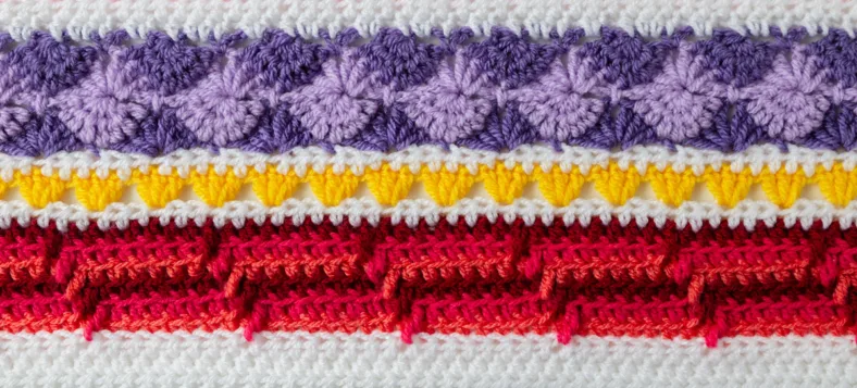 Rainbow Sampler Blanket, Free crochet pattern