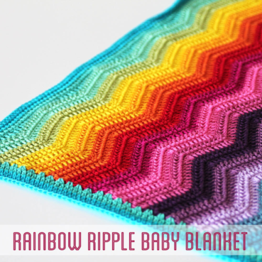 New crochet pattern: Rainbow Ripple baby blanket