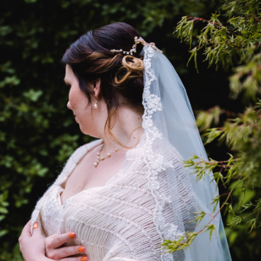 Ta-dah: My beaded bridal shawl