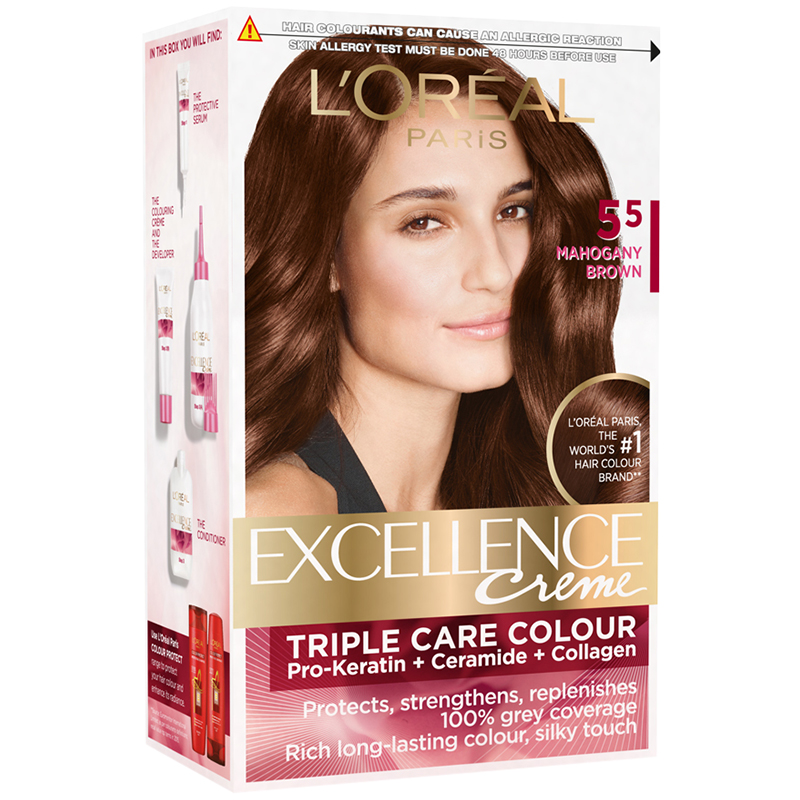 L Oreal Paris Excellence Hair Colour Mahogany Brown 55