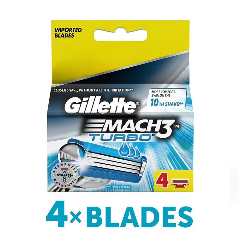 

Gillette Mach3 Turbo Blades 4 Cartridges