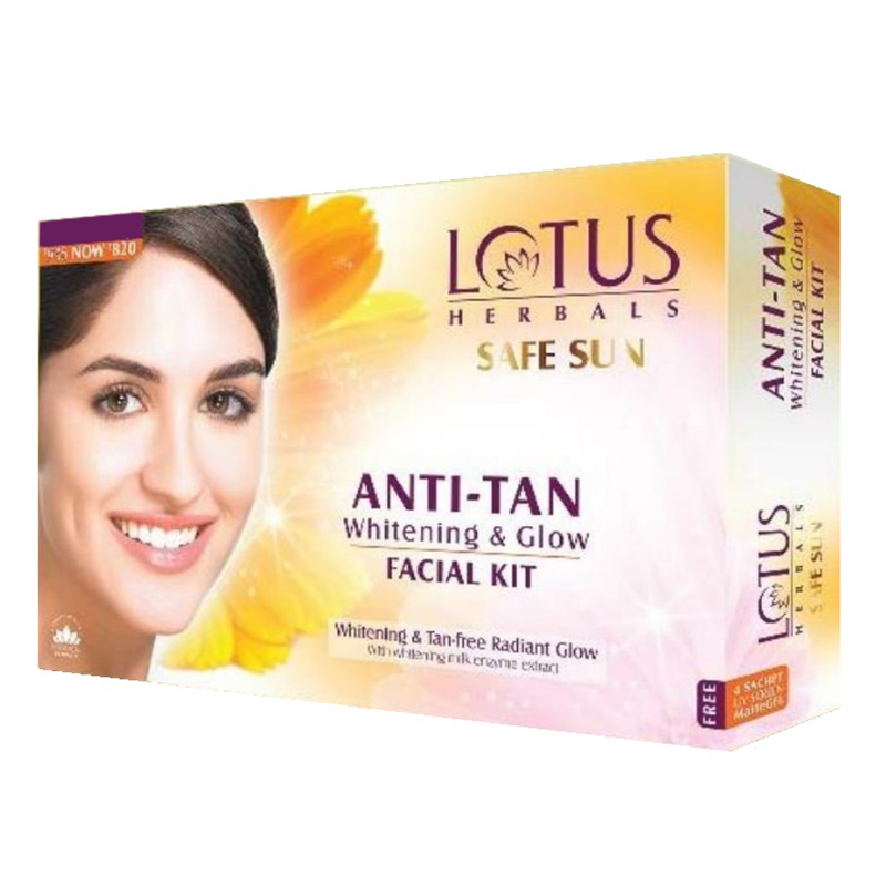 Buy LOTUS SAFE SUN Anti Tan Whitening & Glow Facial Kit | Health & Glow