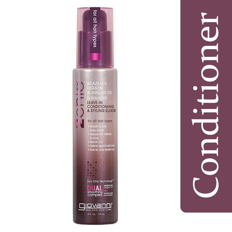 Giovanni 2chic Ultra-Sleek Leave-In Hair Conditioning & Styling With Brazilian Keratin & Argan Oil 118ml