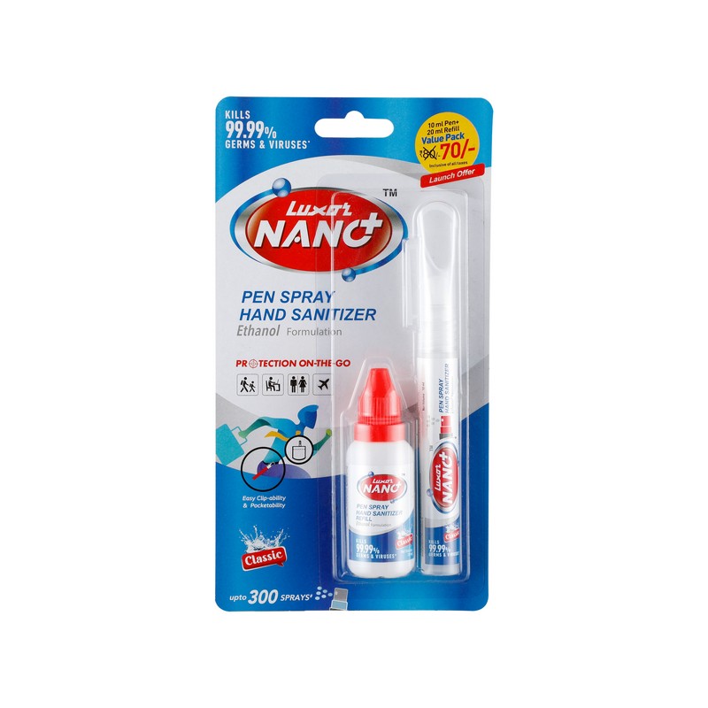 

Luxor Nano Pen Spray Hand Sanitizer Classic Refill 30ml
