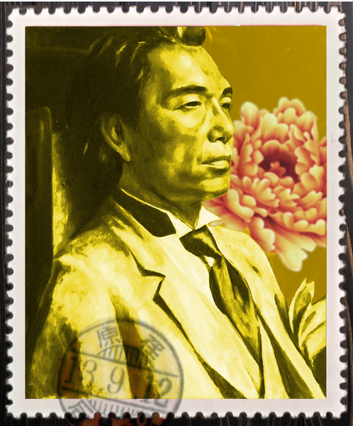 Self-portrait Kenzo Takada yellow by AI