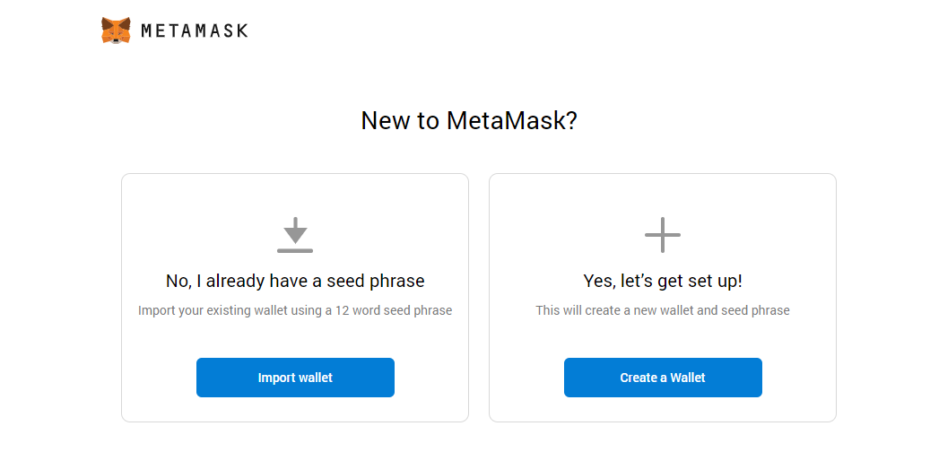 "New to MetaMask?" screenshot from MetaMask app
