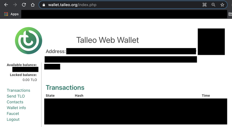 talleo web wallet