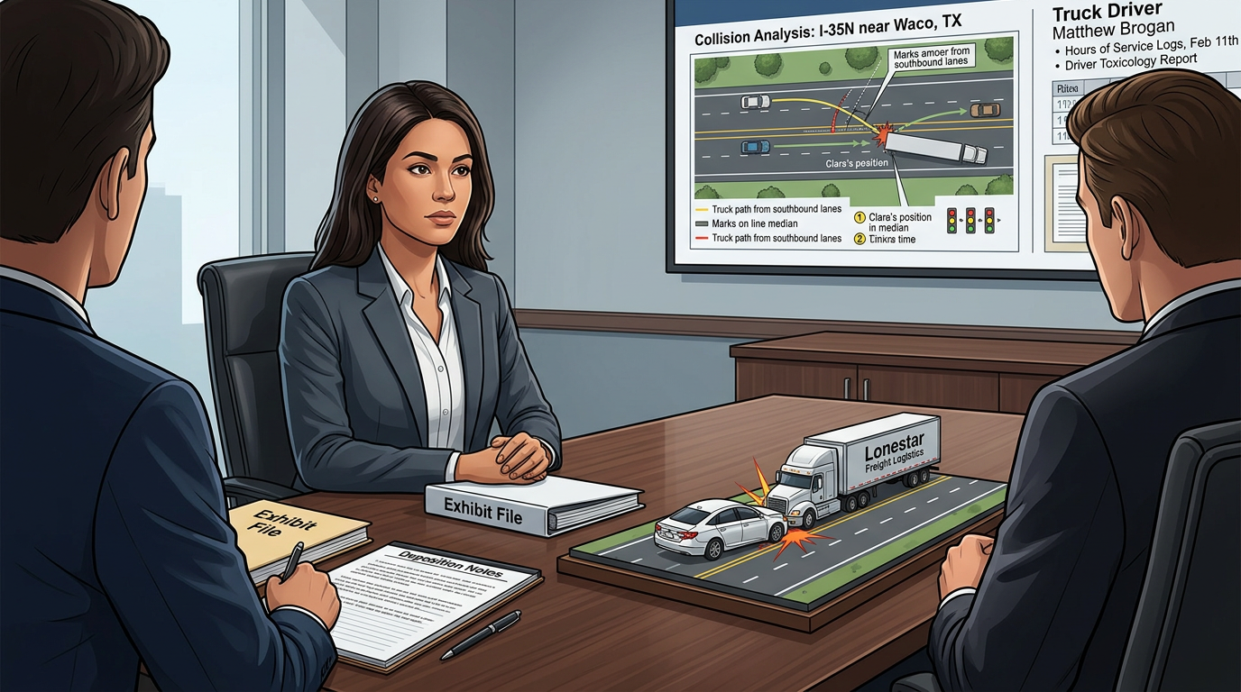Deposition - Personal Injury - Automobile & Semi-truck Accident