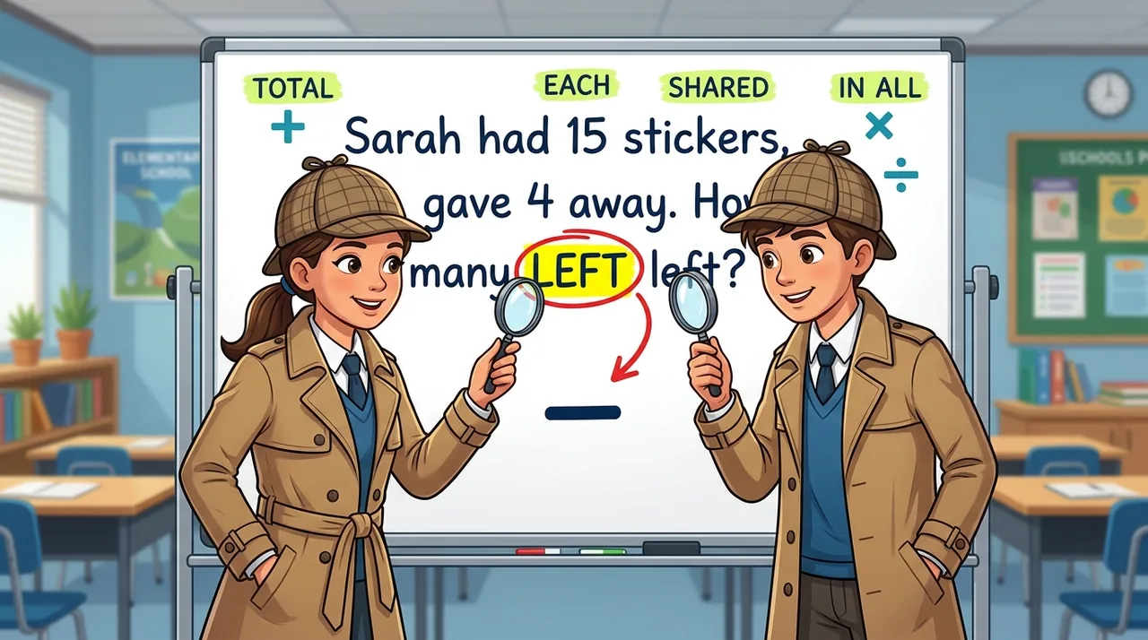 🕵️‍♀️ THE OPERATION WORD DETECTIVE! 🕵️‍♂️ Identifying Operation Words in Word Problems
