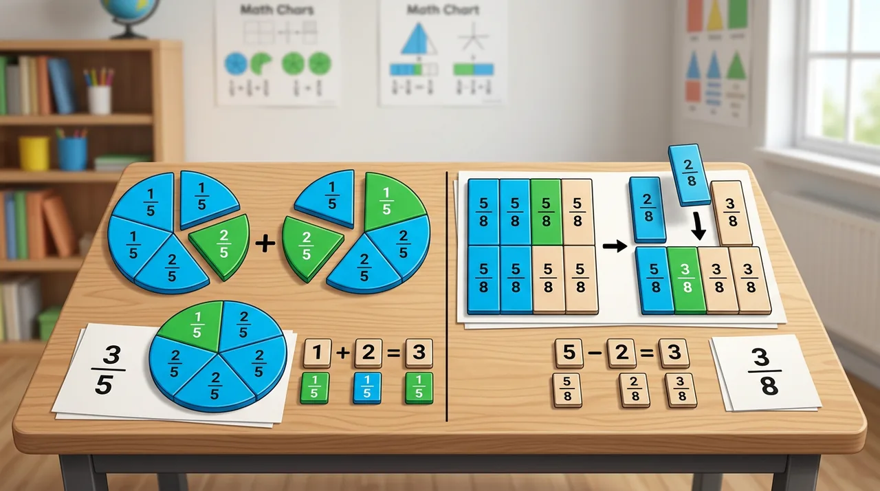 ➕ THE FRACTION COMBINATION CHAMPIONS! ➖ Adding & Subtracting Fractions with Like Denominators