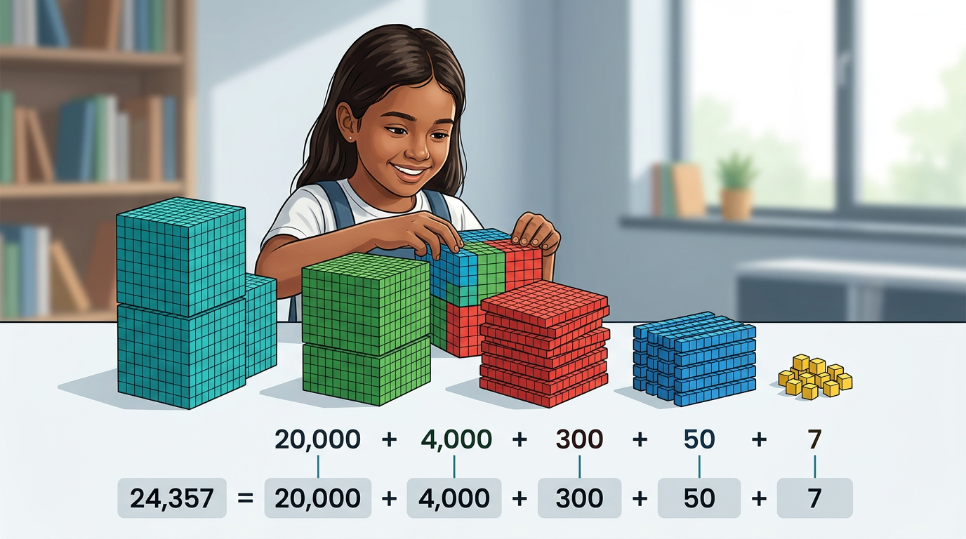 Building Big Numbers: Composing and Decomposing Up to 100,000