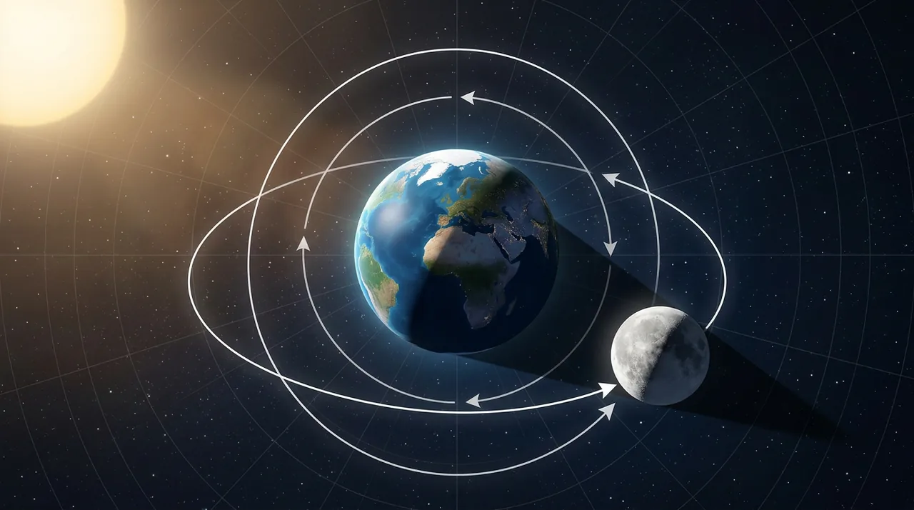 "Dance of Shadows: Exploring the Earth, Moon, and Sun’s Celestial Cycles"
