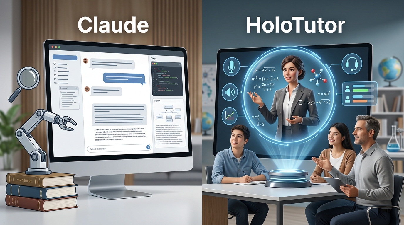 Comparing AI Avatars: Claude vs. HoloTutor as Tutors