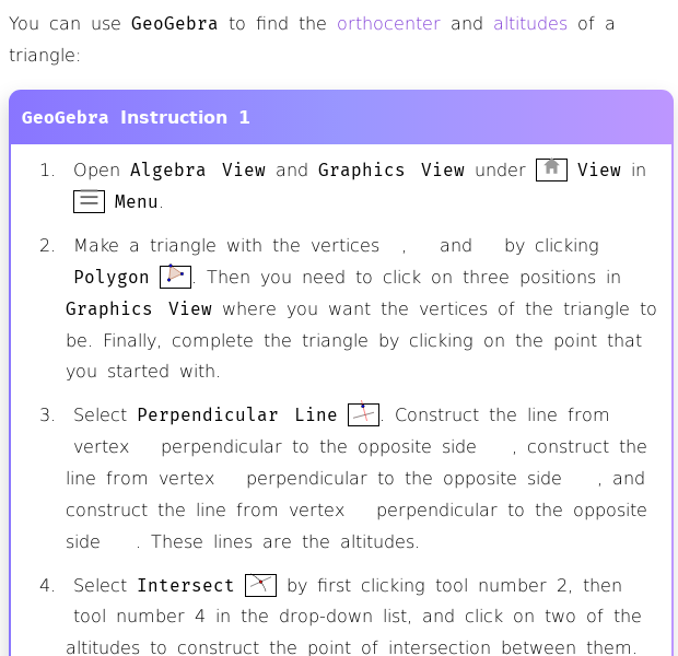 Geometry in GeoGebra | Guide for Commands and Views | House of Math