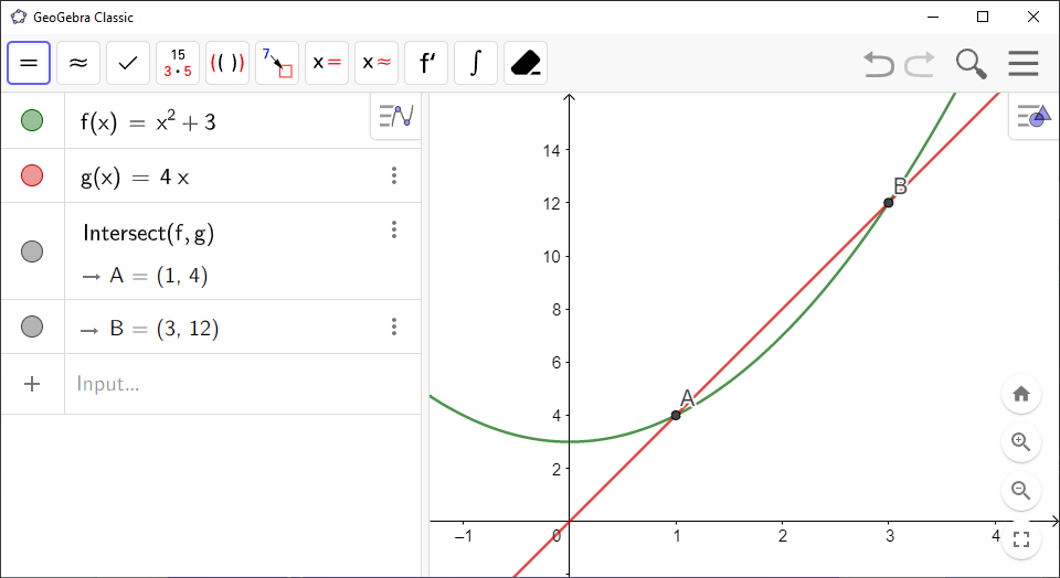 Intersection Between Graphs - House of Math