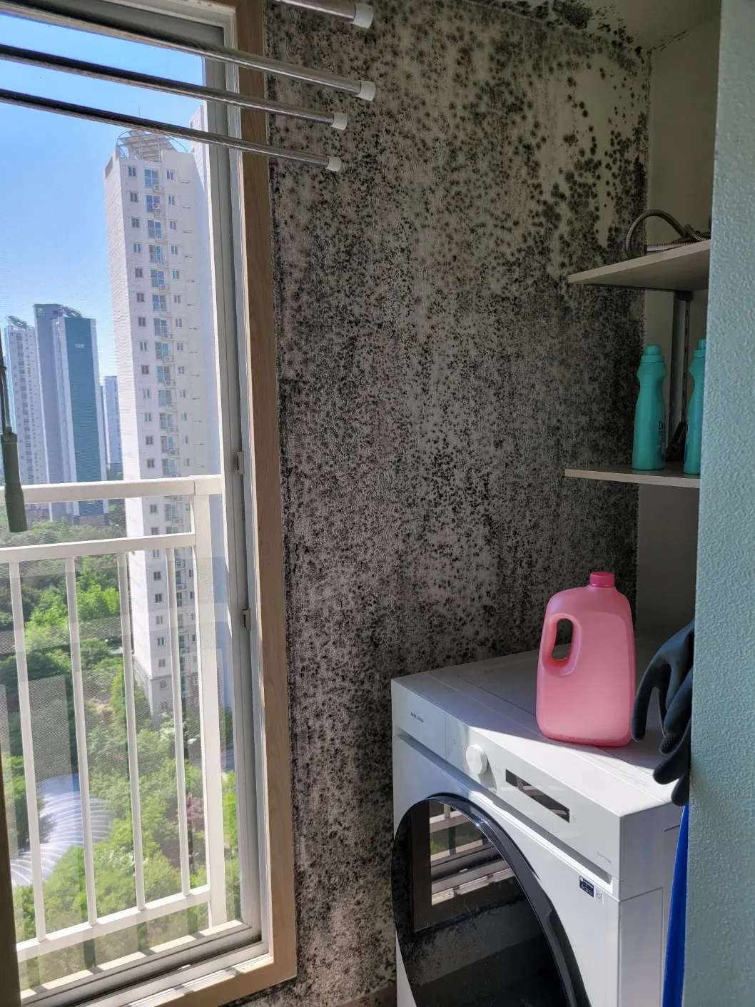시공 전 큰방 베란다 곰팡이
