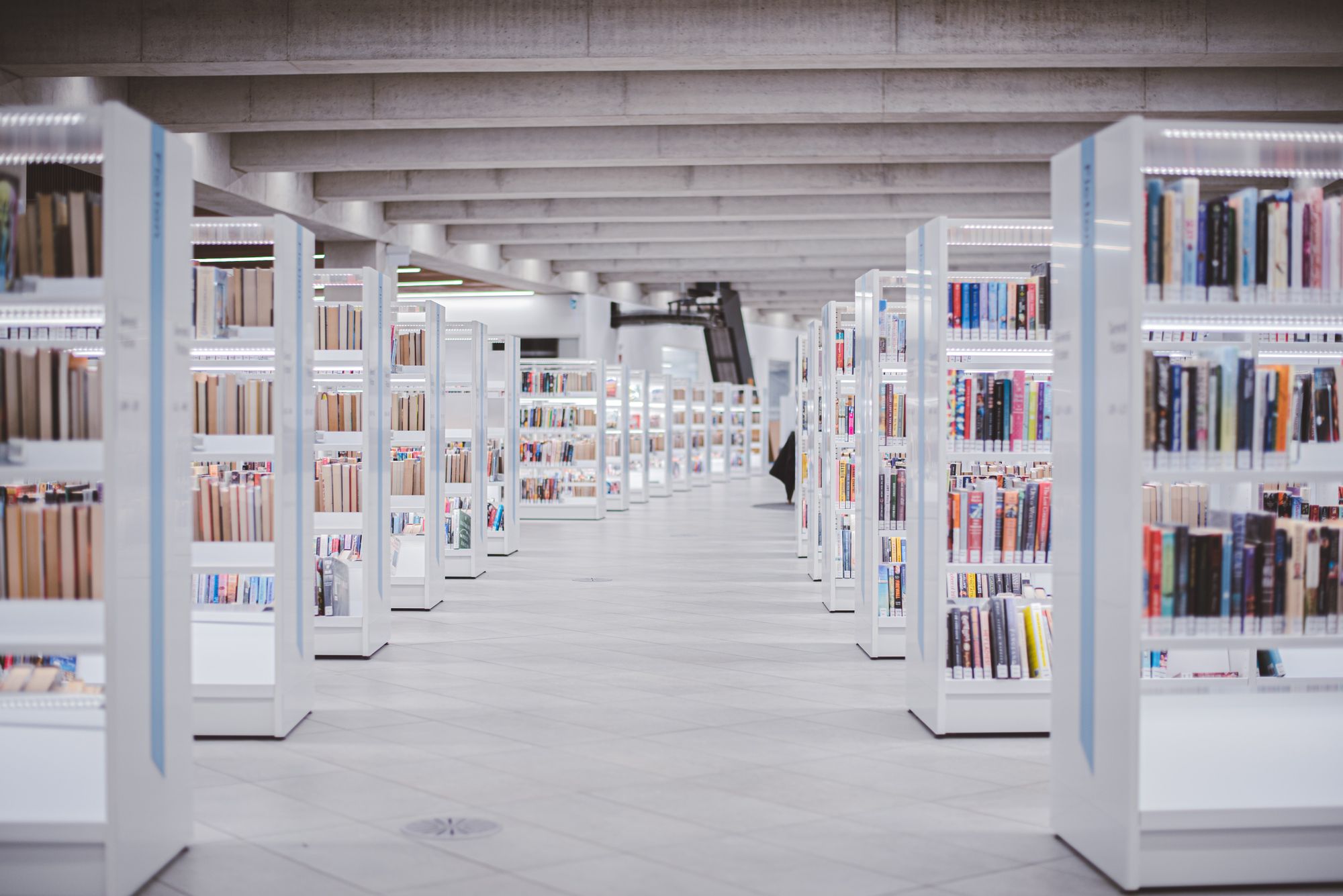 A well-lit library