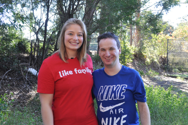 Support worker and client spending time outside together