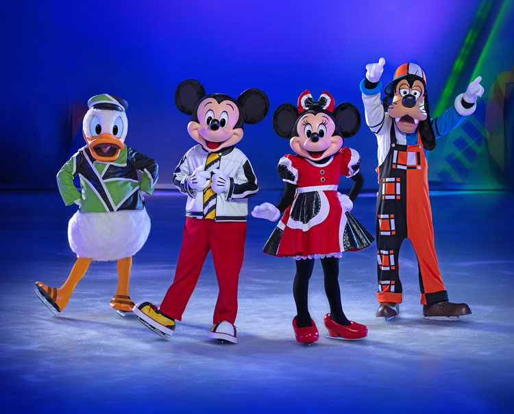 Mickey Mouse characters on ice