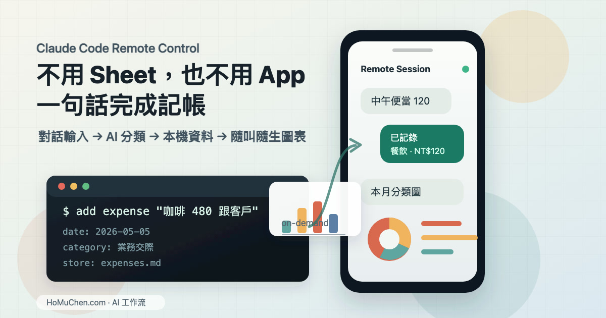 不用 Google Sheet 也不用 App — 我的 Claude Code 對話式記帳工作流