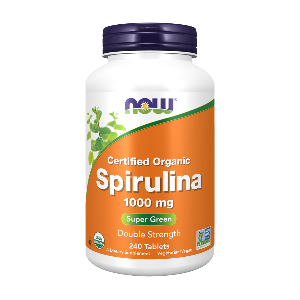 NOW Foods Organisk Spirulina Dubbel Styrka 1000 mg (240 tabletter)