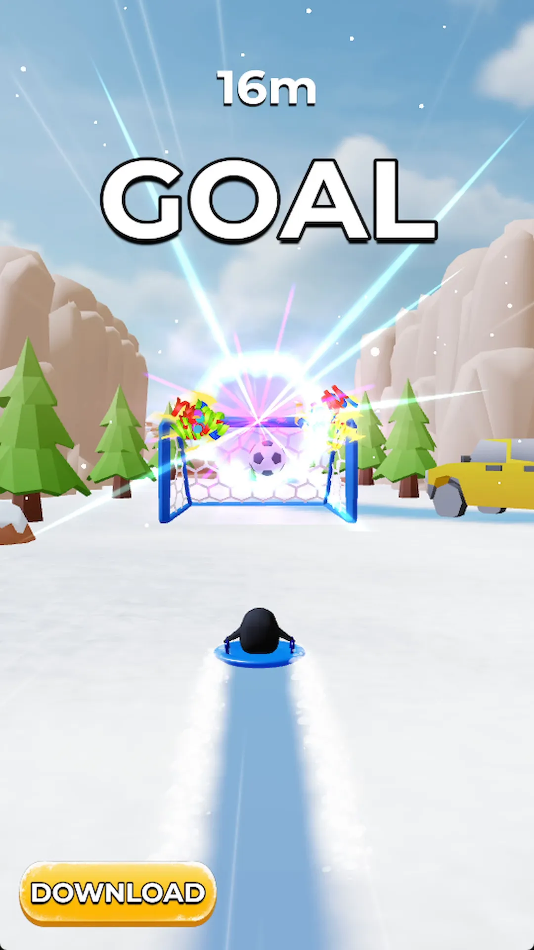 Sled passing goal gates on the World Cup map