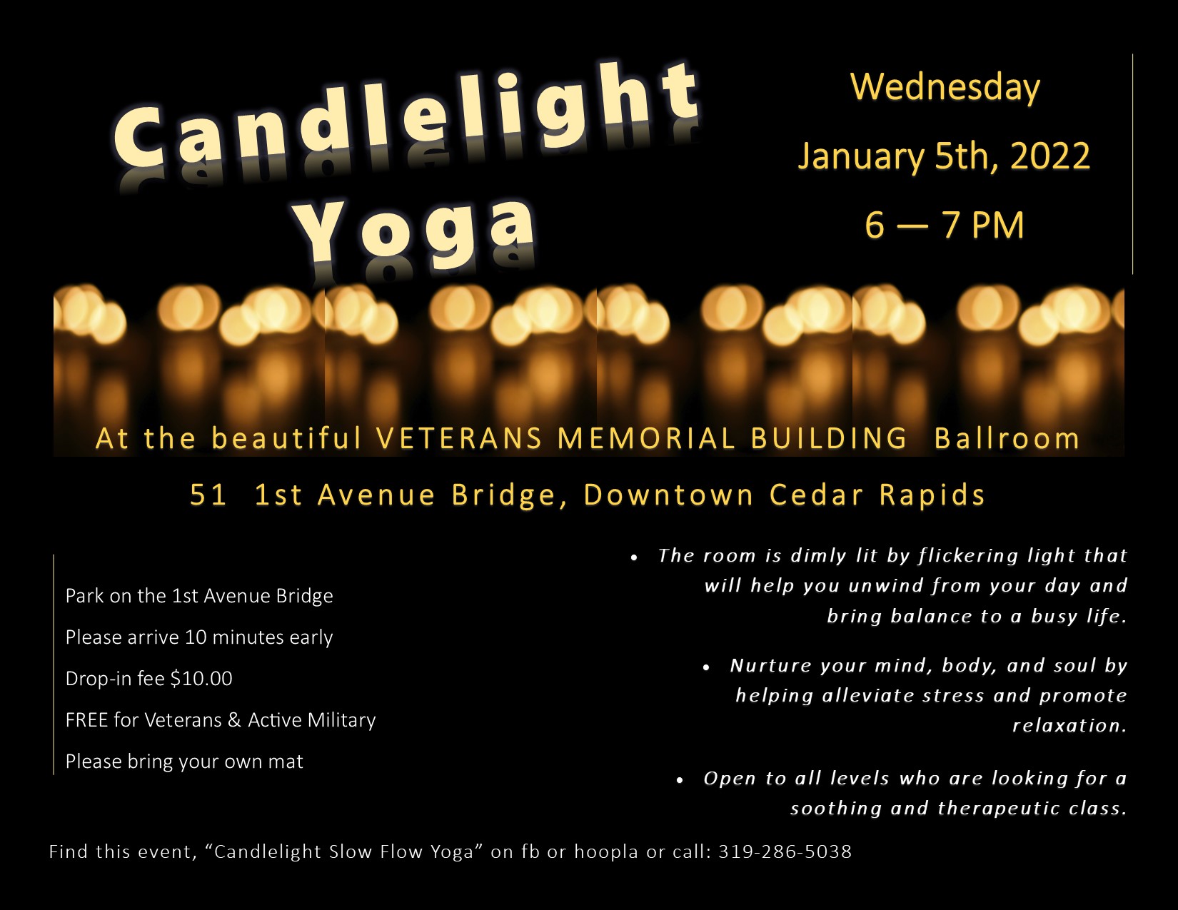 Candlelit Yoga & Social - SORRY, SOLD OUT, 62 Melville Street