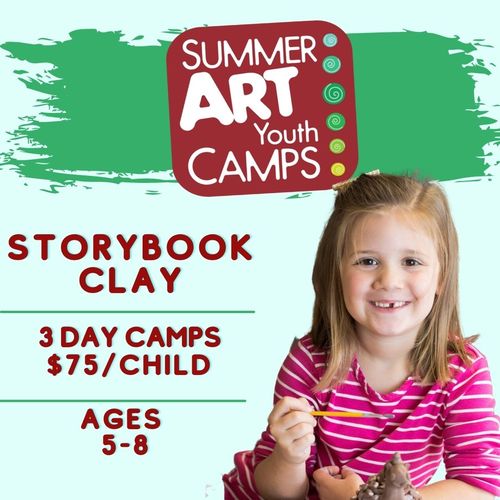 Storybook Clay Summer Art Camp 3 day camp for ages 5-8 